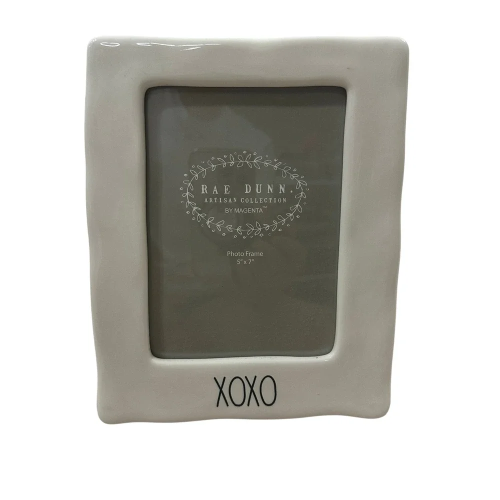 Rae Dunn XOXO Ceramic Photo Frame 5x7 White Artisan Collection by Magenta
